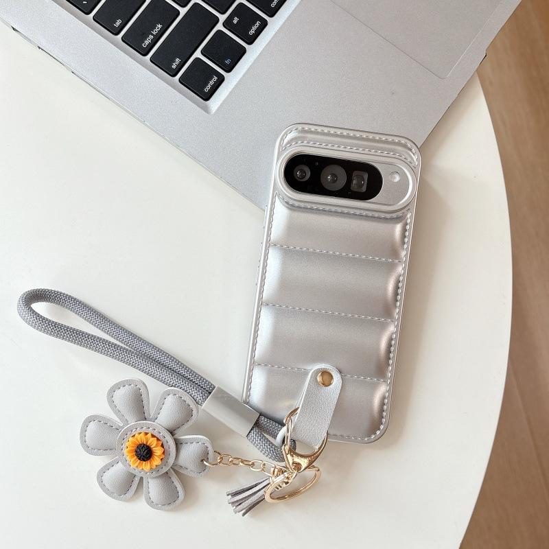 Applicable To Google Pixel9 Mobile Phone Case, Down Jacket Pixel8 Skin Lanyard Pixel7A All-inclusive Mobile Phone Case