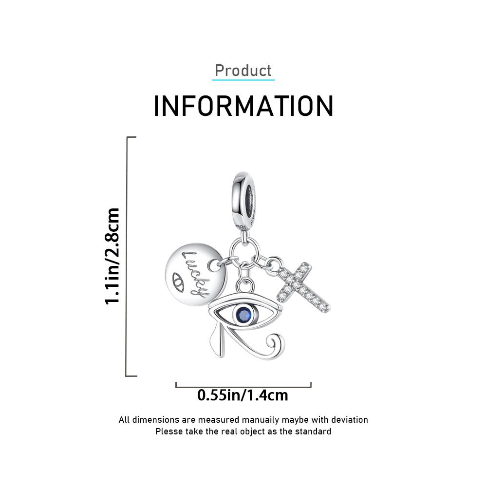 Copper Egyptian Symbol Amulet Pendant Ankh Eye Of Horus Charm Fit Original Charms Bracelet Women Diy Jewelry Gift