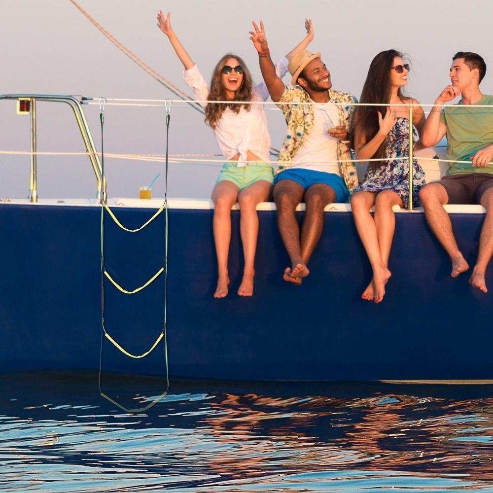 Nylon Boat Rope Ladder 3/4/5 Step Yacht Boat Side Hanging Ladder Boarding Rope Ladder Kayak Use