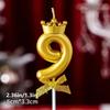 Golden Crown 0-9 Digital Number Candles, Cake Decor Candles for Wedding Birthday Party, Beautiful Cake Decoration Supplies