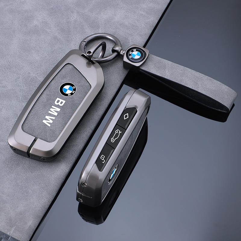 Zinc Alloy Leather Car Smart Remote Key Case Cover Fob for BMW 735i 740Li X7 X1 U11 I7 G07 LCI IX XM 2023 2024 7 Series Keychain ZV3