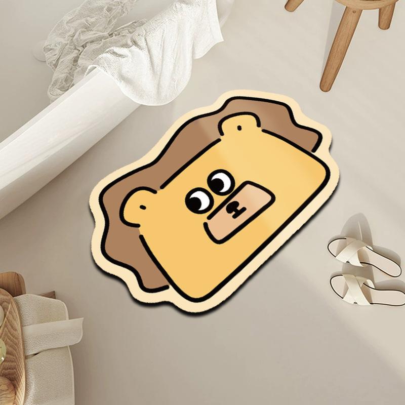 Cartoon Animal Doormat - Diatomaceous Earth Entrance Mat, Quick-Dry Absorbent Floor Mat For Bathroom, Durable And Non-Slip For Home Entryway