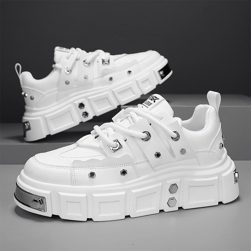 Daddy Schuhe Herbst neue Werkzeugschuhe Herren dicksohlige Low-Top Freizeitschuhe Nieten Herrenschuhe