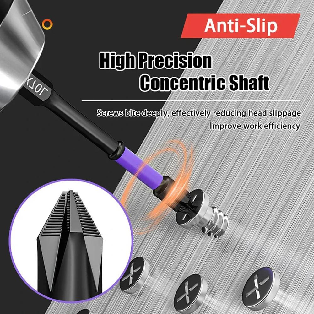 6/12 Pack Magnetic Screwdriver Bits Non-slip Shockproof Phillips Impact Bits Hex Shank Alloy Steel Bits Suitable for Power Tools