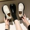 Thick-soled muffin spring new British style round head single shoes thick heel heightening small leather shoes
