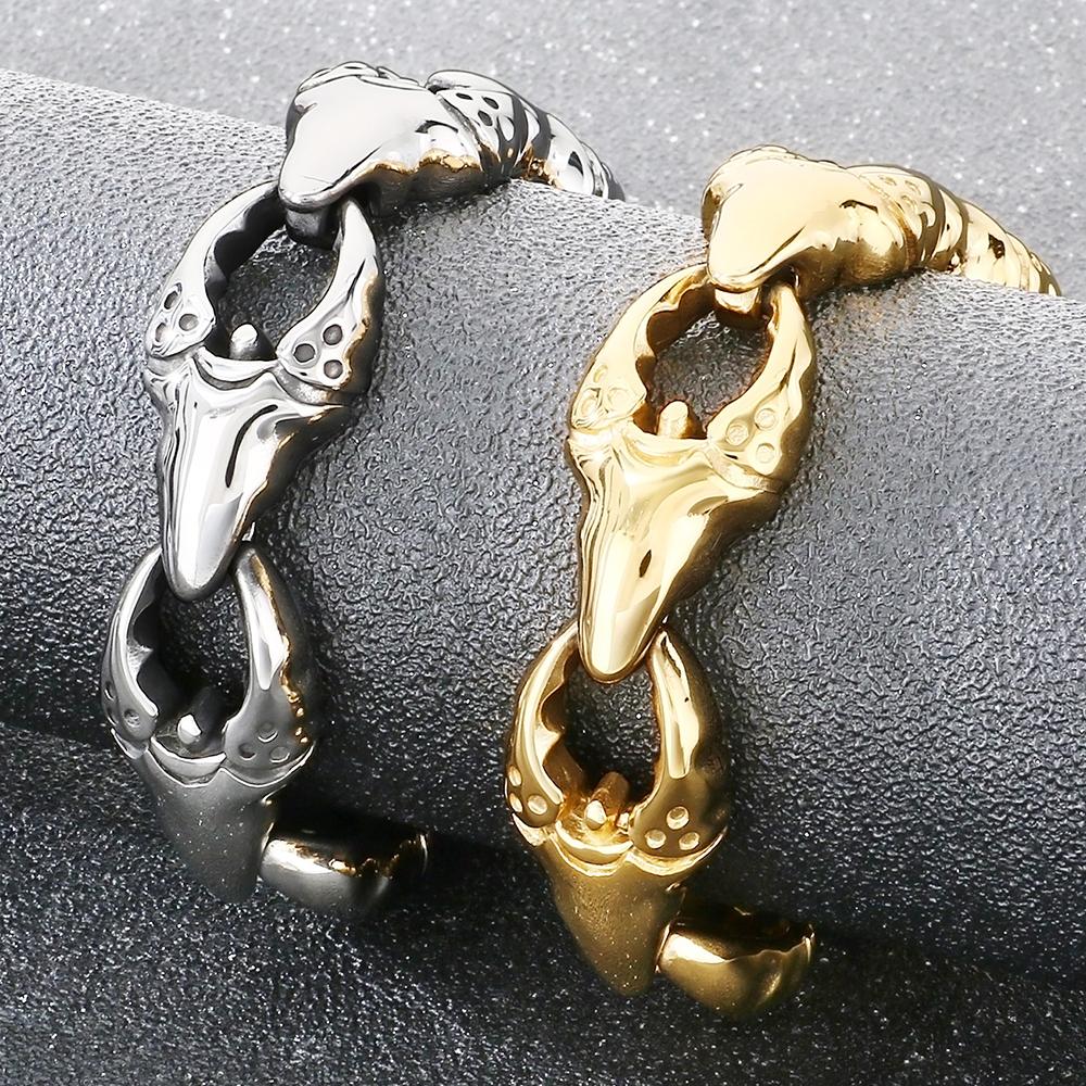 FengShui Wealth And Luck Man Bracelet Cool Crab Claw Style Chain Bracelets for Men Stainless Steel Geomancy Jewelry Accessories