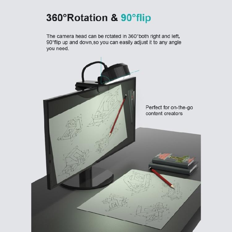1080P Webcam with Microphone AutoFocus Adjustable Brightness USB Streaming