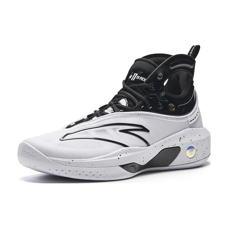 Anta KT8 KT 8, Black Eight Slip Resistant Abrasion Resistant High top Basketball Shoes Men's Black White Sneakers 112331101-1