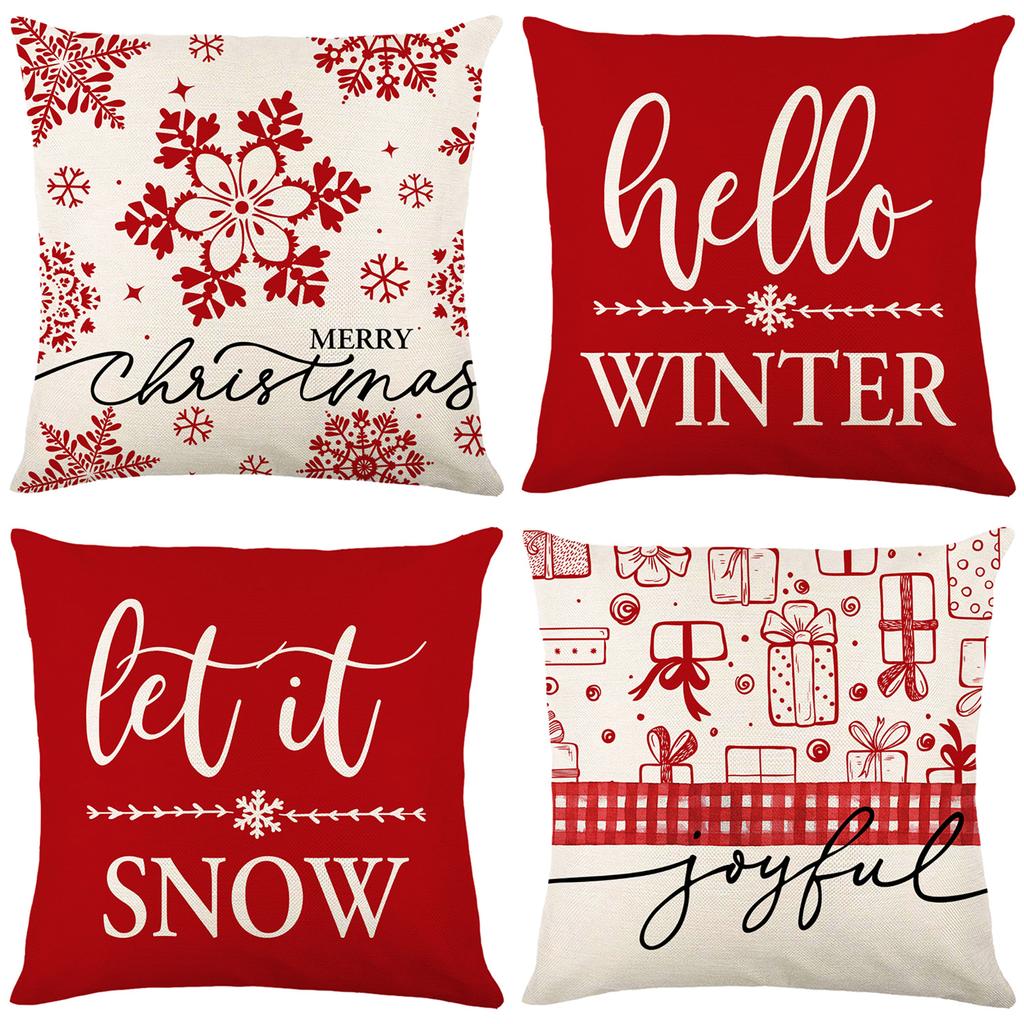 New Christmas Pillow Cover Festive Festive Polyester Printed Living Room Home Cushion Cover Bedroom Pillow