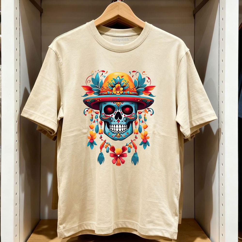 Cinco de Mayo Skull with Sombrero tshirt Women Unisex Casual cotton printed t shirts Adult streetwear camisetas tops tee