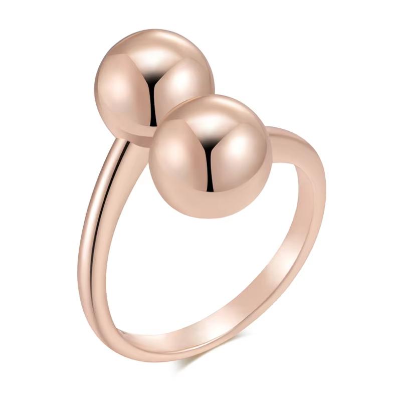 

Глянцевые двойные золотые кольца для женщин, повседневные парные украшения resizable золотой