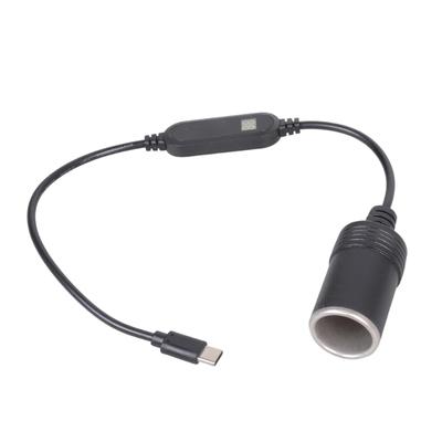 5V To 12V Type C Car Chargers Adapters With Power Indicator For Car Electronics And Accessories