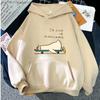 Cartoon Anime Duck Hoodies I'm Sick of Everything Sweatshirts Y2k Top Long Sleeve Street Streetwear Women Men Coat