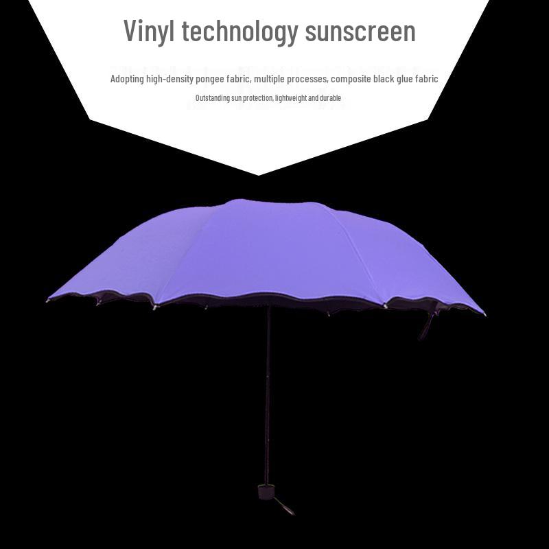 Černý lepidlový skládací slunečník a deštník pro dvojí použití s ochranou proti UV záření a logem