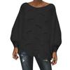 Women's Solid Color Casual Hollow Chain Link Loose Knitted  Sweater Sweater