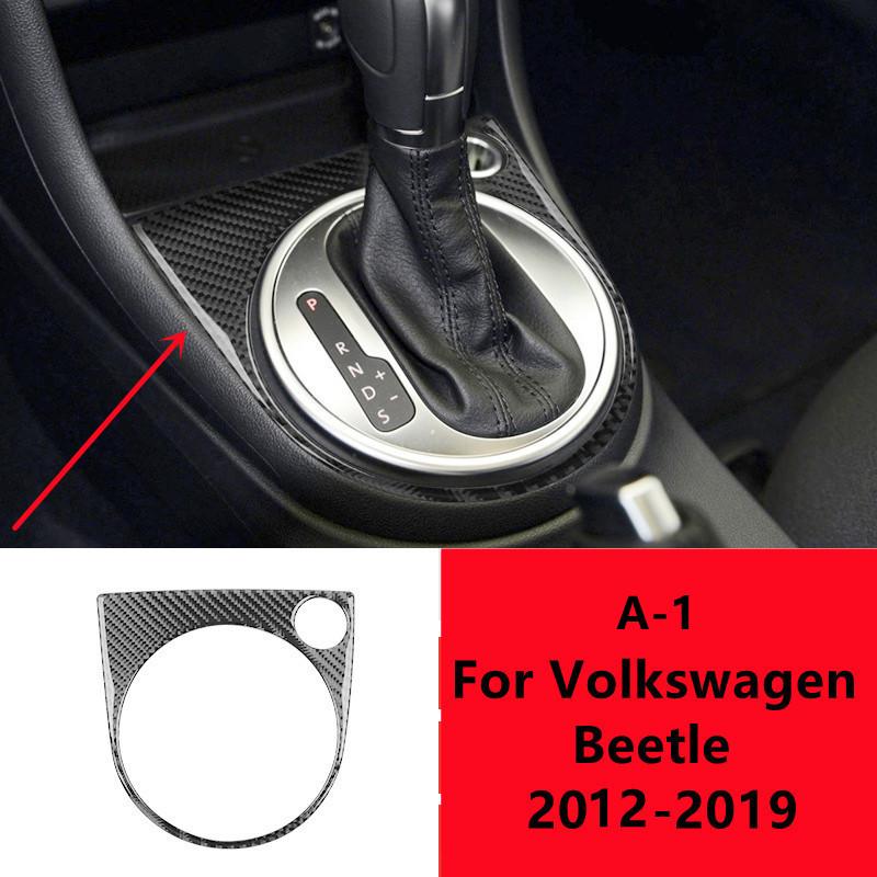 Real Carbon Fiber Car Gear Panel Cover Trim For Volkswagen VW Beetle 2012- Car Shift Panel Sticker Auto Inner