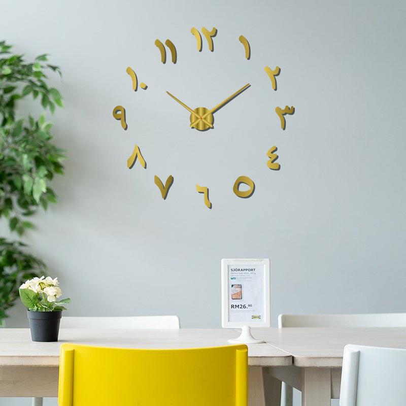 Creative Acrylic Diy Wall Clock Home Punch-free Wall Sticker Clock Living Room Clock Modern Simple Silent Wall Clock