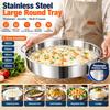 Stainless Steel Steaming Tray with Handle Noodles Rice Plate Vegetable Fish Pan  Kitchen