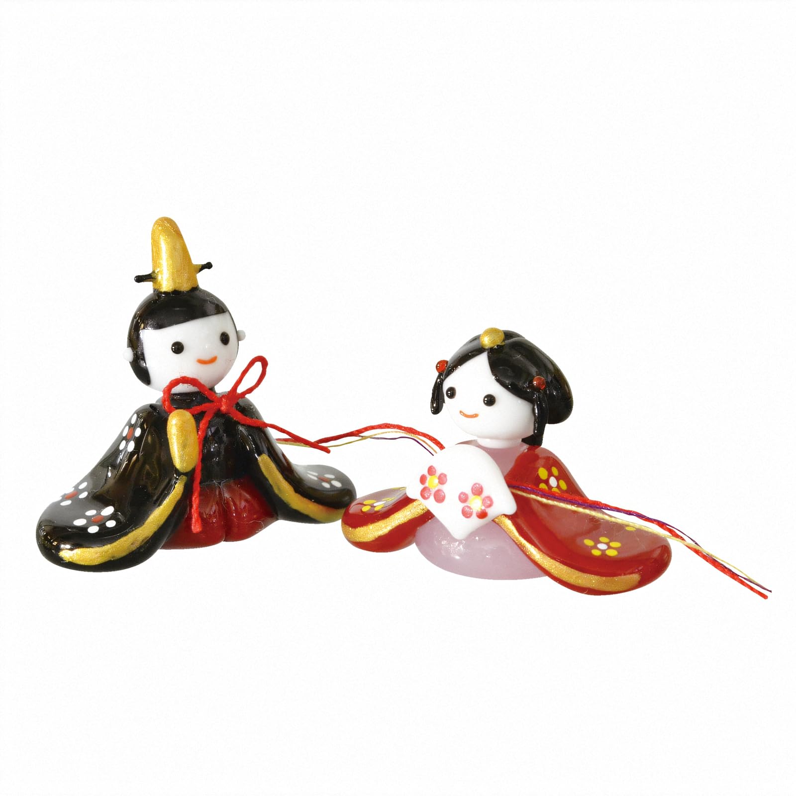 

Four Cart Cute Handmade Glasswork Ancient Capital Hina Dolls for Day Girls