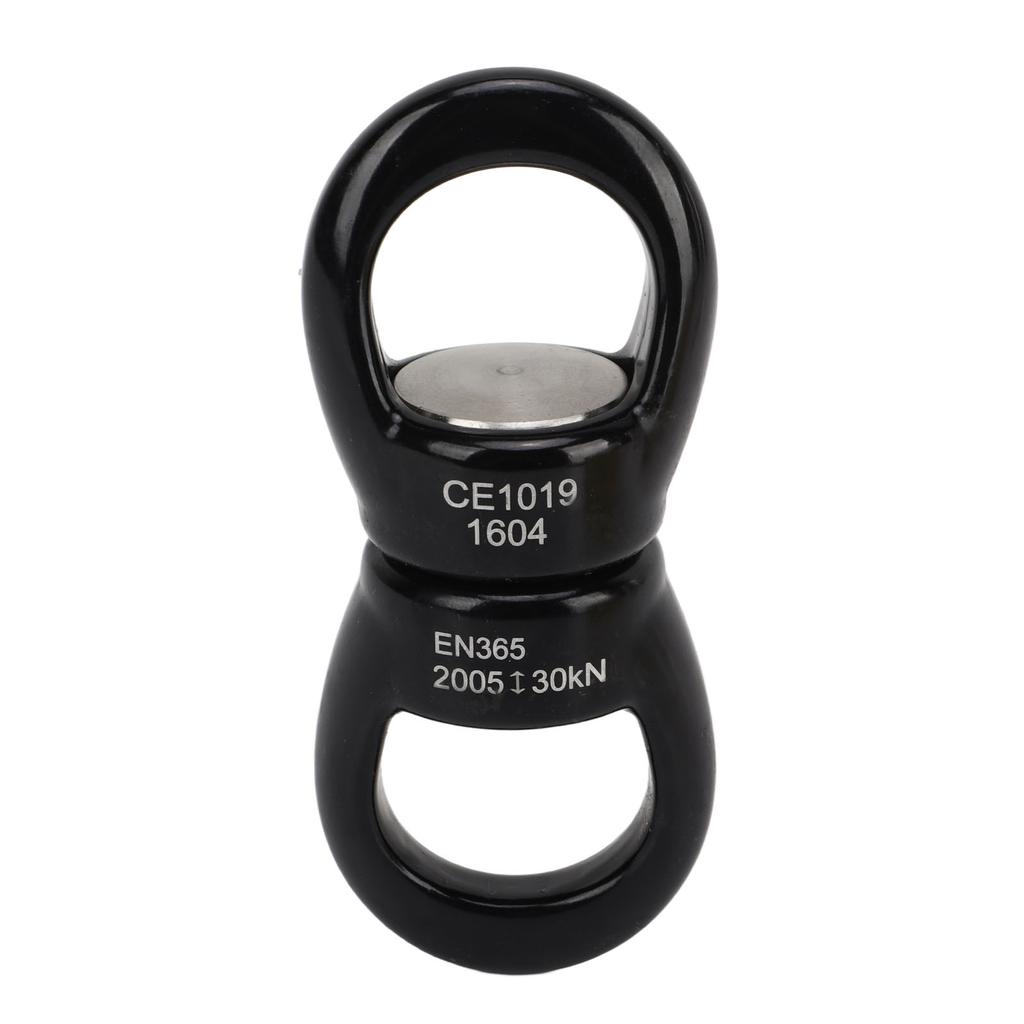 Svingkrok i rustfritt stål, 360 grader roterbar, slitesterk, svart, dobbel ende, svingbar øyekrok