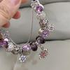 Panjia Style Purple Crystal Dream Catcher Pendant Bracelet for Women