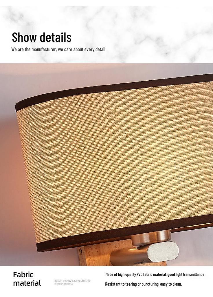 European LED Wall Lamp: Wooden Craft Bedside Light for Hotel or Bedroom