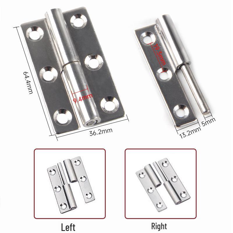 304 Stainless Steel Removable Door Hinges: 1.5, 2, 2.5, 3-inch Thickened for Cabinets, Windows, and House Doors