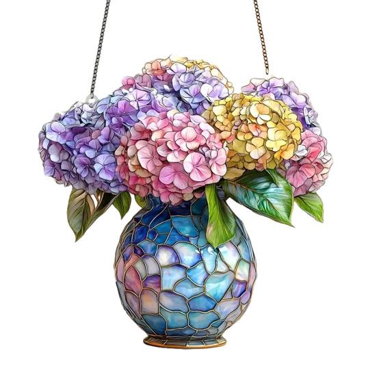 

Garden Sign with Potted Plant Outdoor Pendant Pattern Weather-Resistant 2D Lawn And Patio Decor 20cm