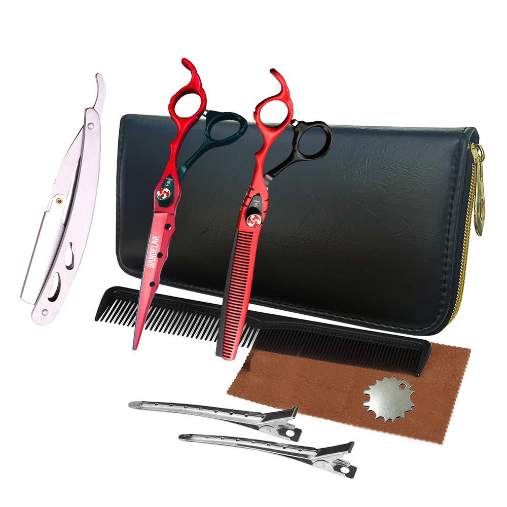 Buy Sangelar 7 inch Hair Scissors Matte Silver Professional Cutting