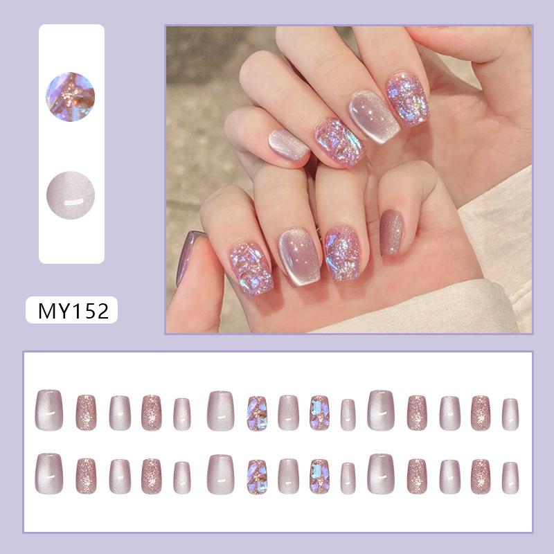 

Simple cat s eye fine flash gentle fairy gas lavender flash European and American wind drill removable wearable armor 30 pieces
