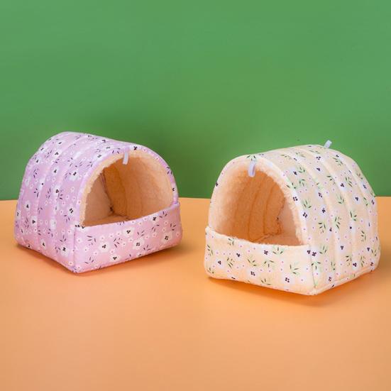 Pet Nest Semi-closed Cold Protection Big Space Printing Thickened Keep Warm Cloth Flower Print
