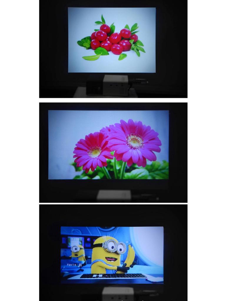 Yellow-White YG300 HD Mini LED Projector for Dormitory and Home