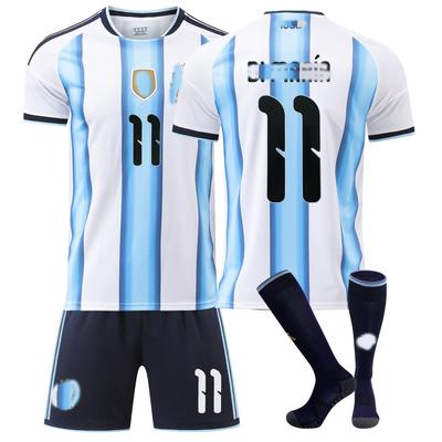 Dospievajúci Deti Dospelí Futbalové Súpravy Športová Tréningová Súprava Dresu so Štucňami 2026 FIFA Majstrovstvá Sveta Argentína Domáca #11 Di María