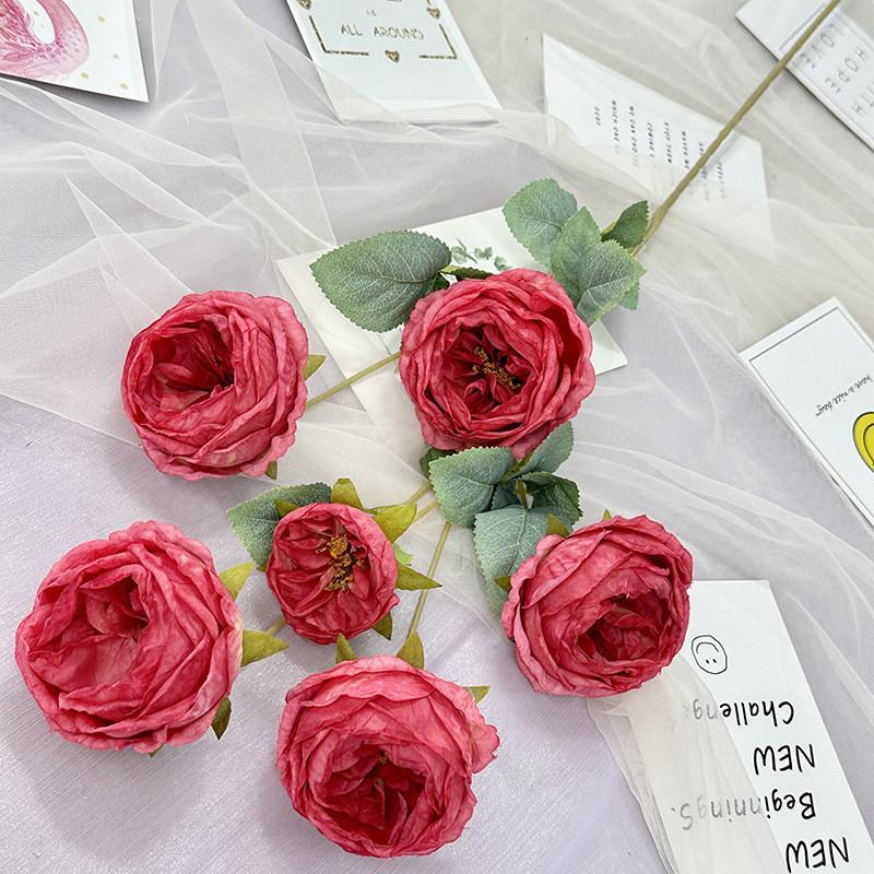 Artificial Rose Flower Bouquet For Home Decor Silk Fabric Fake Flowers