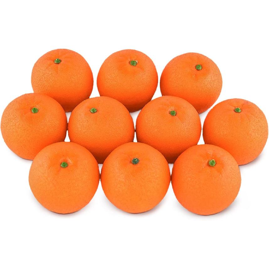 SAMYO 10Pcs Artificial Lifelike Simulation Orange Set Fake Fruit for House Kitchen Party Decoration