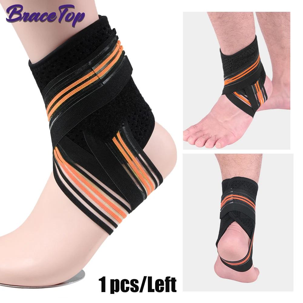 Bracetop 1 Stück Sport-Kompressions-Knöchelbandage, Stützbandage für Fitnessstudio, Knöchelmanschetten bei Plantarfasziitis, Achillessehnenproblemen und leichten Verstauchungen