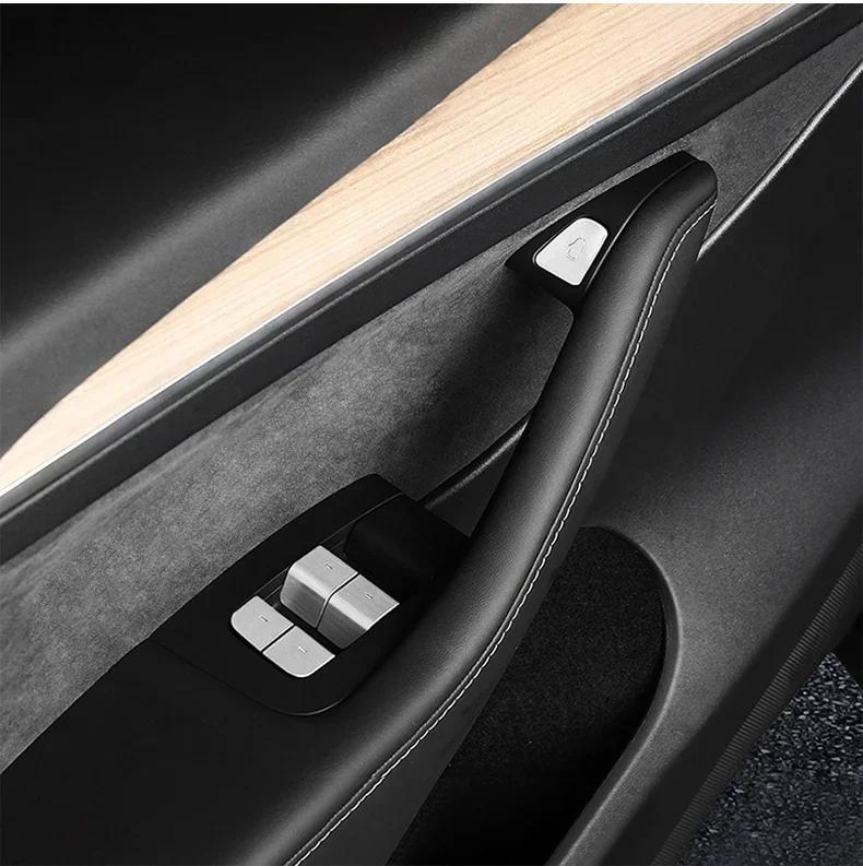 11PCS Aluminum Alloy Inner Door Window Switch Button Trim Cover For Tesla 17-23 Model 3  20-23 Model Y Switch Button Sticker