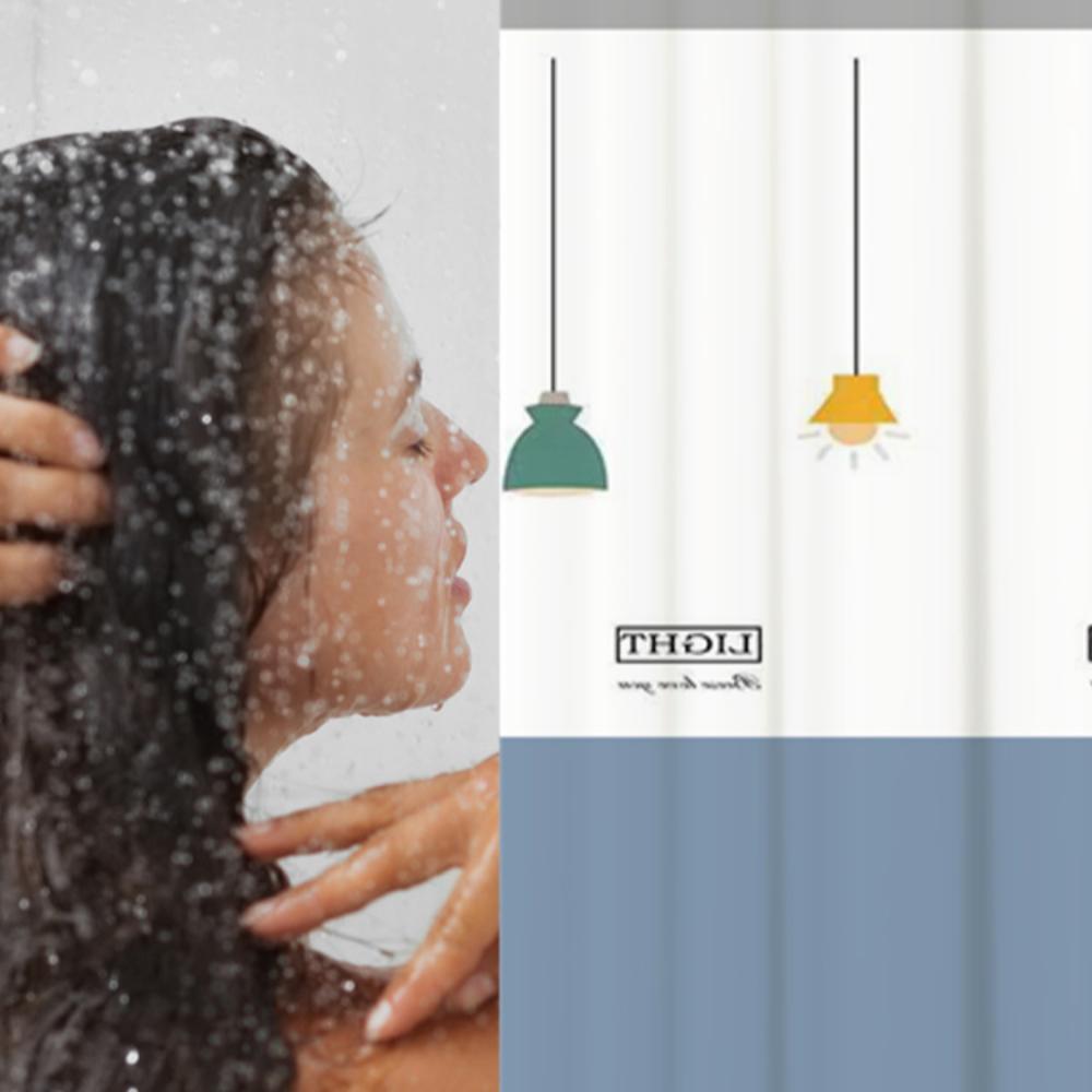 Vodotěsný koupelnový závěs s potiskem Dělicí závěs do vany Kreativní okenní látka Koupelna