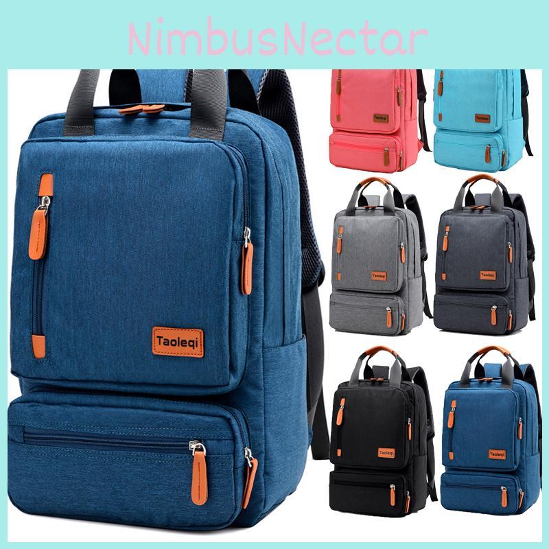 Solid Color Canvas Backpack For Men And Women With Spacious Storage For Travel