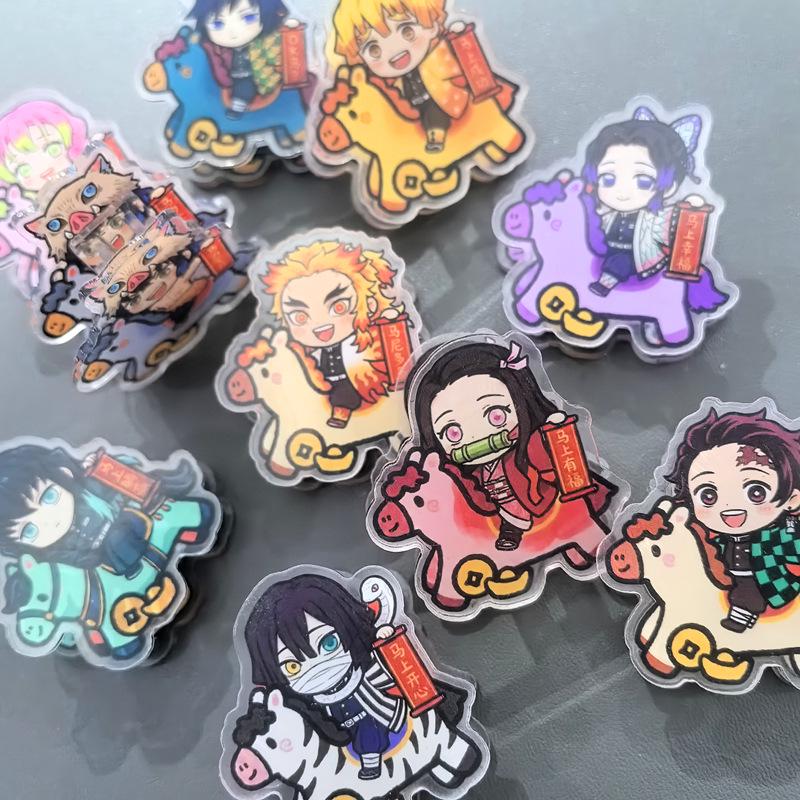 Year of the Horse Demon Slayer Cartoon Acrylic Double-Sided Tomioka Giyu Folder Clip
