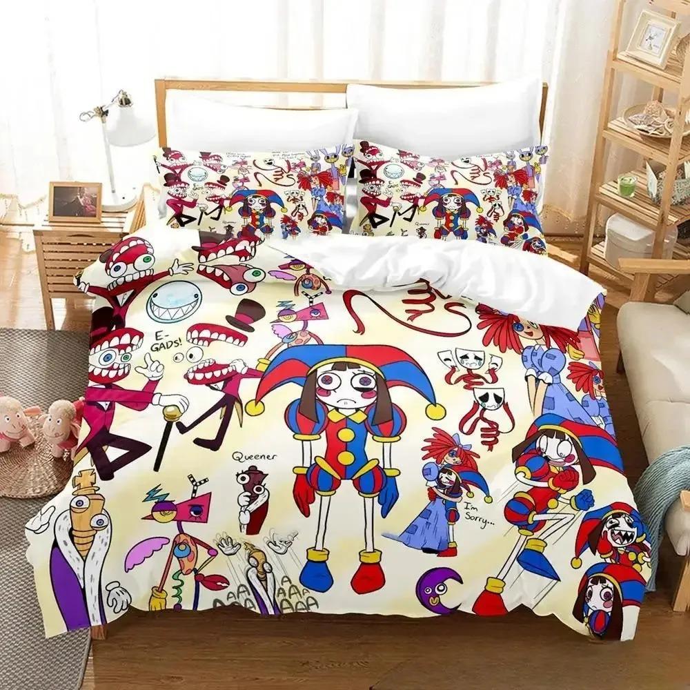 3D Print Cartoon Amazing Digital Circus Bedding Set Boys Girls Twin Queen King Size Duvet Cover Pillowcase Bed Boys Adult