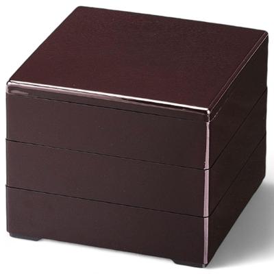 J-kitchens Lacquerware 3-Tiered Jubako Box, 7.0 Inches, Color: Shintame, 21.0 Cm, Resin, Made In Japan