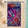 Birds Theme Soft Beach Towel Personalized Custom Name Text Towel Portable for Beach Pool Travel