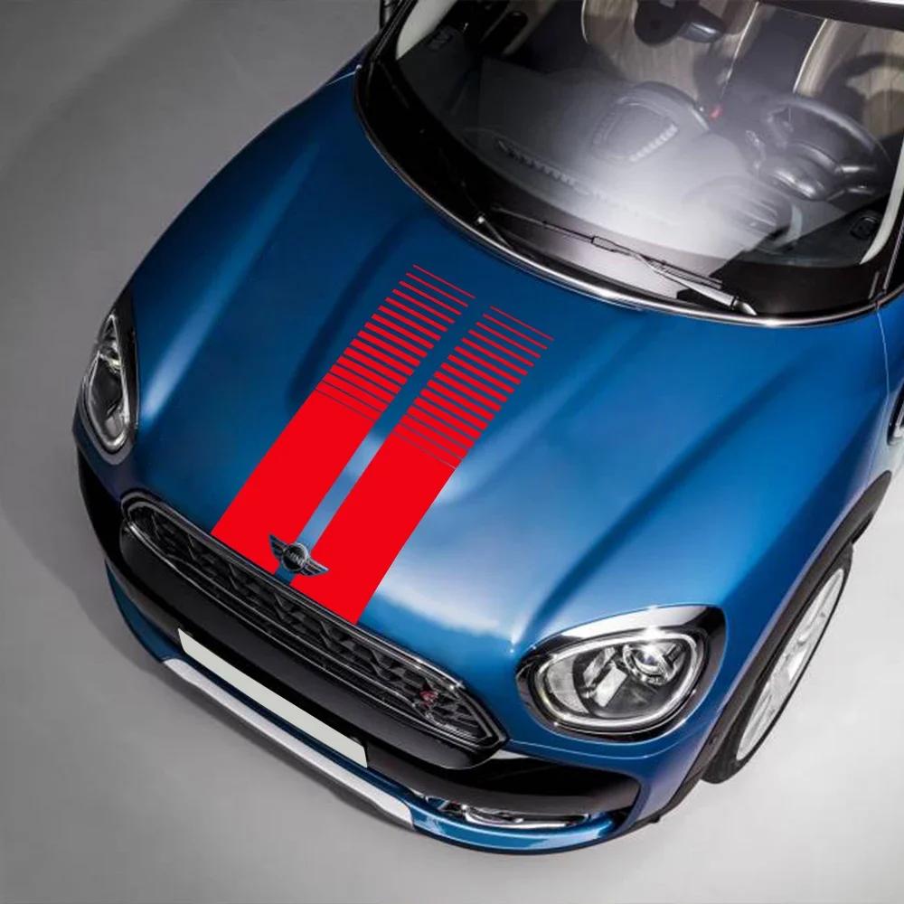 2Pcs Car Hood Bonnet Stripe Sticker Decor Decal Vinyl Film For MINI Cooper S One JCW F56 F55 F60 R56 R60 R61 Auto Accessories