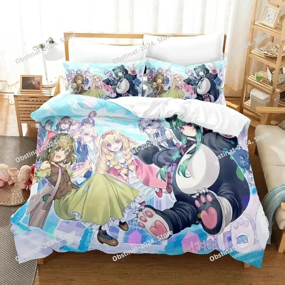 Anime Kuma Kuma Kuma Bear Bedding Set Printed Single Comforter Quilt Bed Cover Duvet Cover Pillow Case 3 Pieces Kids Adult Size