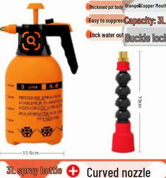 3L High-Capacity Watering Can with Manual Pump Sprayer for Home Use