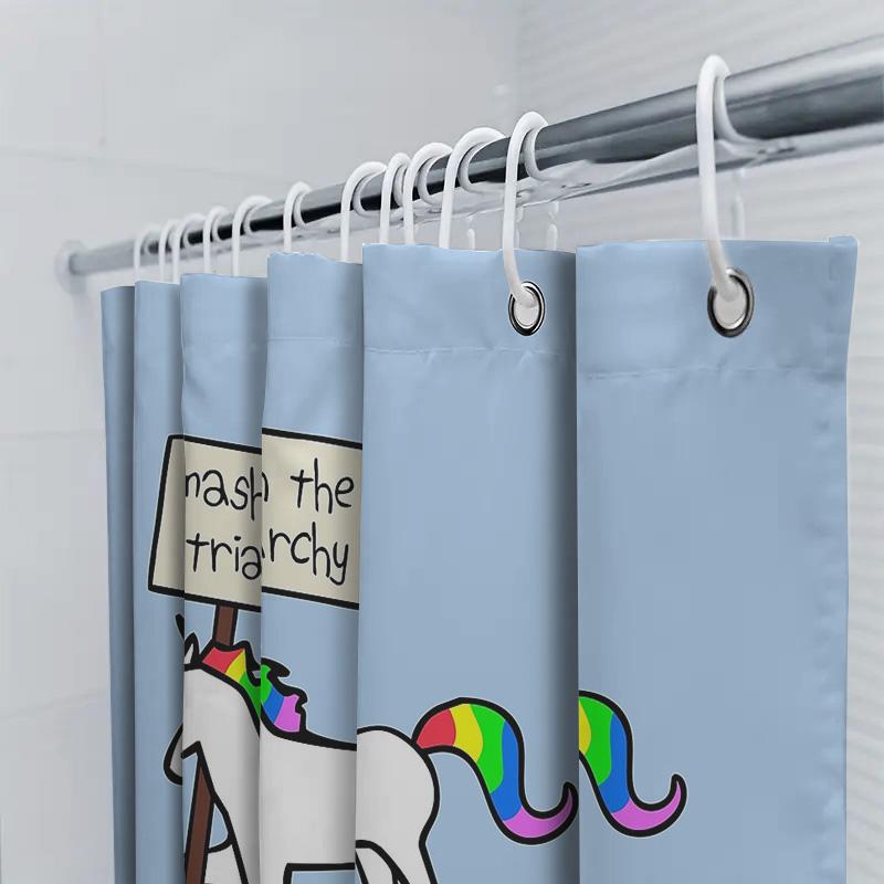 Unicorn Rainbow Shower Curtain Cute Magical Horse Bathroom Decor Washable Fabric Liner Hippie Aesthetic Room Decor Gift