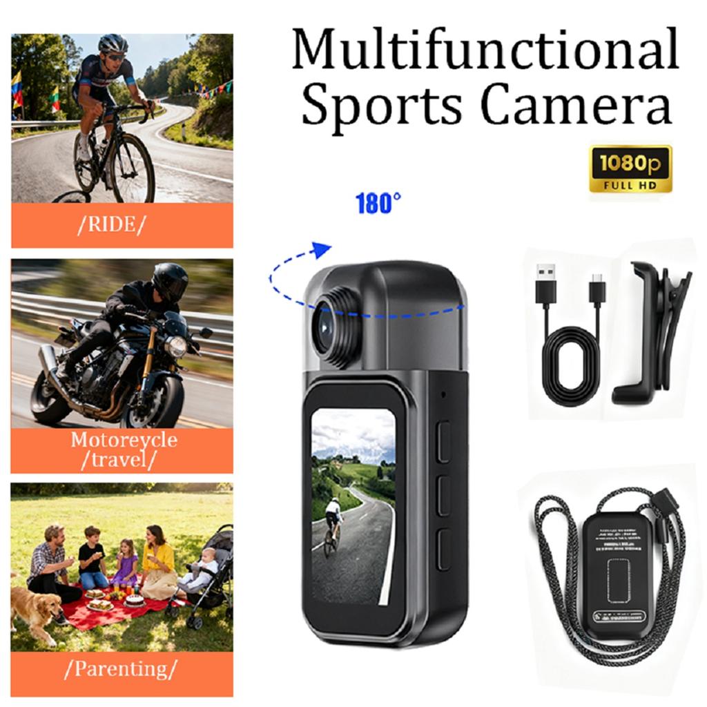 Body Camera 1080P HD Ultra Compact Mini Sports Action Cam for Outdoor Vlogging & Photographic Recording