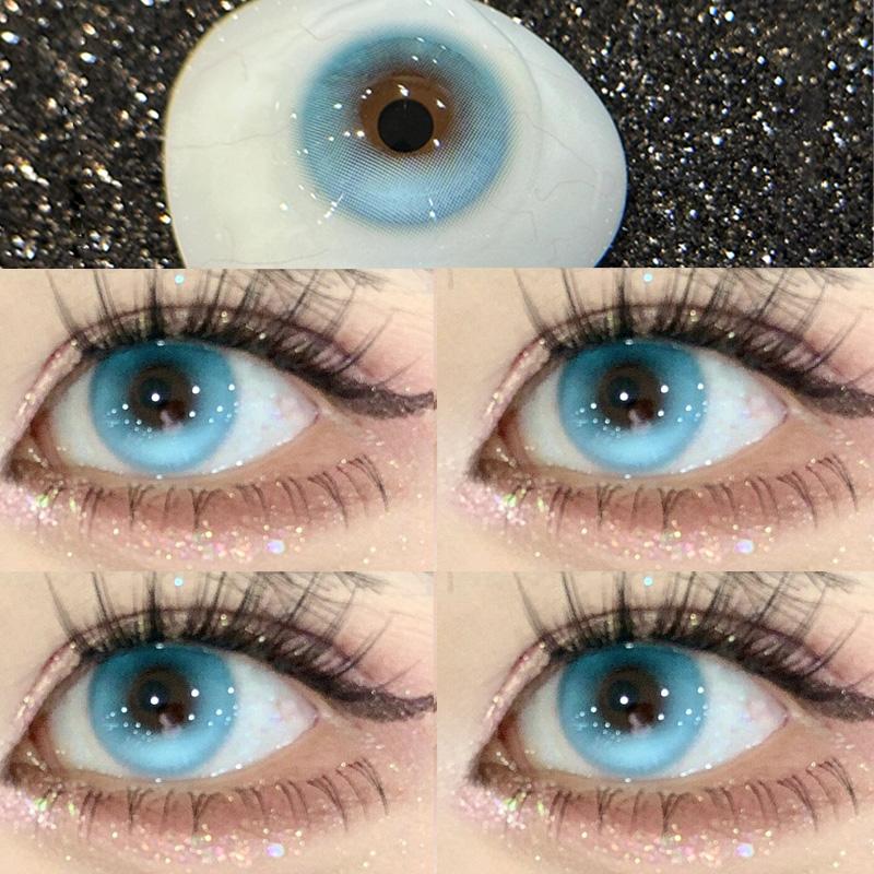 Mill Creek Renkli Kontakt Lens 14.5MM Anti UV Barbie Mavi/Yeşil/Kahverengi Kontakt Lens Yumuşak ve Rahat 1 Yıllık Kullanım