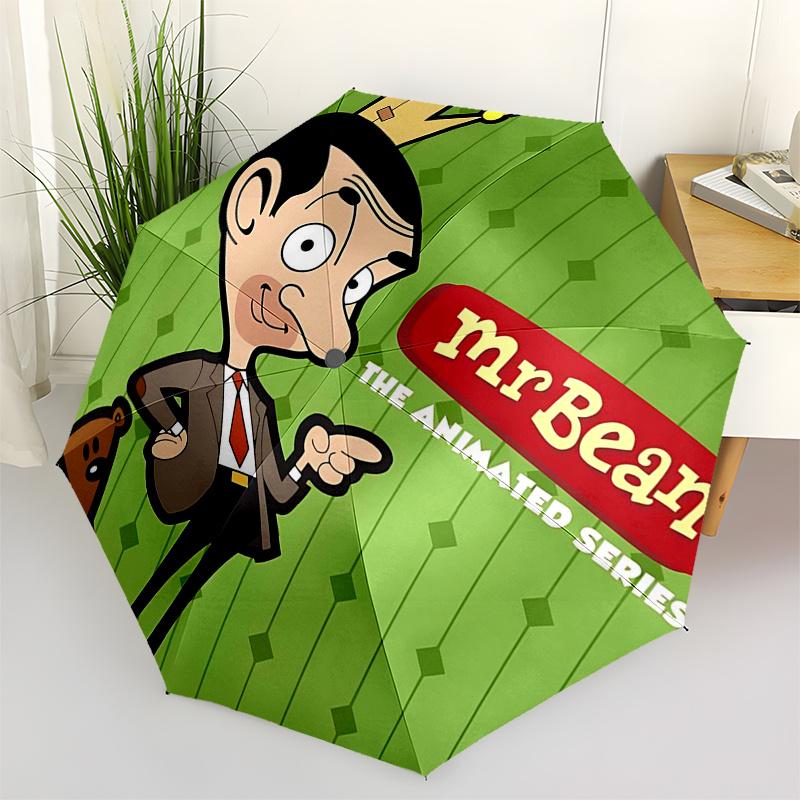 

Mr.Bean Themed Travel Umbrella-8 Ribs Automatic Opening and Closing, Portable Folding Design, Compact and Stylish Umbrella Suitable for Outd